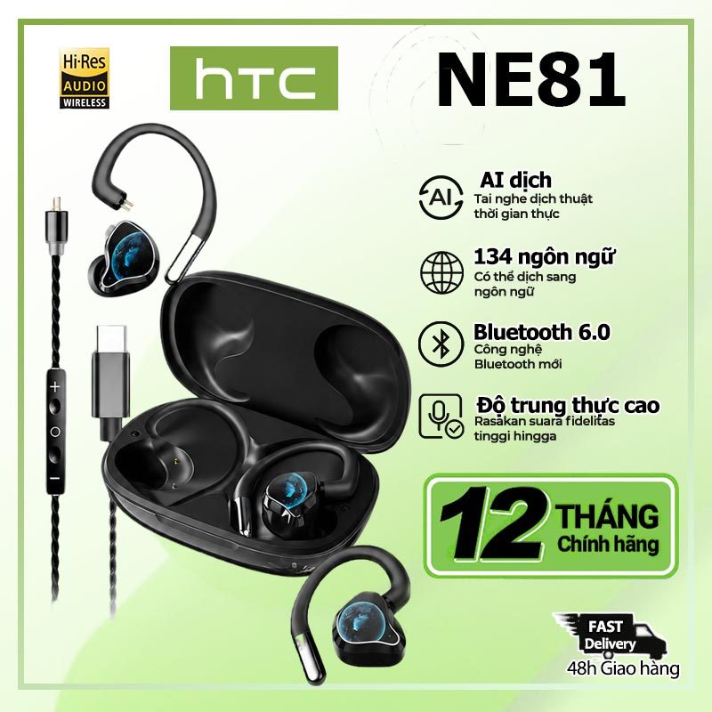 Tai nghe không dây HTC NE81 Card âm thanh Live Stream Monitor Bluetooth 6.0 cho TikTok Facebook | BigBuy360 - bigbuy360.vn