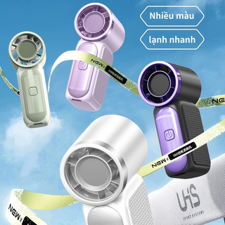 QUITEK Quạt Sạc Cầm Tay – 100 Cấp Độ Gió, Siêu Mini, Dễ Thương, Pin Trâu 3000mAh, Có Móc Treo Tiện Lợi