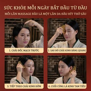 Đồng Nguyên Chất Mặt nạ Mặt nạ Đầu Kinh Tuyến Lược Da Đầu Kinh Tuyến Cơ Thể Massage Kinh Tuyến Lược Răng Rộng