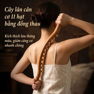 Dụng cụ massage bằng đồng thau cầm tay, thanh lăn cơ gân thư giãn toàn thân, xoa bóp thư giãn sau tập luyện
