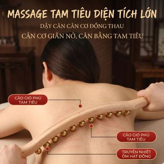 Dụng cụ massage bằng đồng thau cầm tay, thanh lăn cơ gân thư giãn toàn thân, xoa bóp thư giãn sau tập luyện