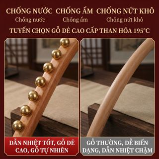 Dụng cụ massage bằng đồng thau cầm tay, thanh lăn cơ gân thư giãn toàn thân, xoa bóp thư giãn sau tập luyện