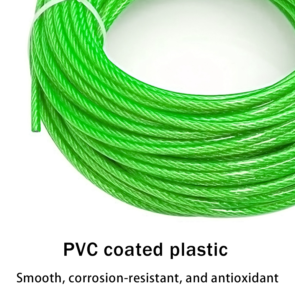 Dây thép phủ PVC màu xanh lá cây Dây cáp thép không gỉ 1mm-6mm Dây làm vườn Cây leo Trellis Dây phơi quần áo ngoài trời