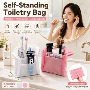 Túi đựng đồ vệ sinh du lịch đứng di động Hộp đựng đồ trang điểm & bàn chải đánh răng chống nước