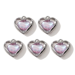 Bộ 5 Kim Cương Hồng Y2K Mặt Dây Chuyền Nhỏ DIY Vòng Cổ Vòng Tay Nữ Trang Sức Quà Tặng Cho Bạn Bè Và Gia Đình
