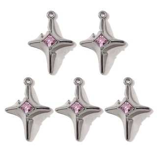 Bộ 5 Kim Cương Hồng Y2K Mặt Dây Chuyền Nhỏ DIY Vòng Cổ Vòng Tay Nữ Trang Sức Quà Tặng Cho Bạn Bè Và Gia Đình