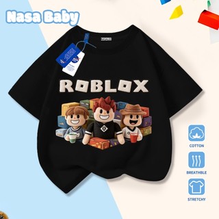 [Hàng có sẵn Giao ngay] Áo thun trẻ em in NASARoblox 100% Cotton thoáng khí, tay ngắn
