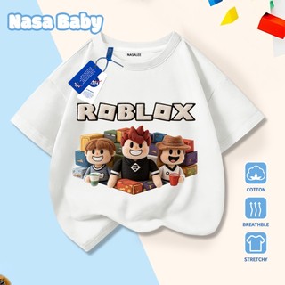 [Hàng có sẵn Giao ngay] Áo thun trẻ em in NASARoblox 100% Cotton thoáng khí, tay ngắn