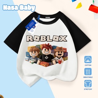 [Hàng có sẵn Giao ngay] Áo thun trẻ em in NASARoblox 100% Cotton thoáng khí, tay ngắn