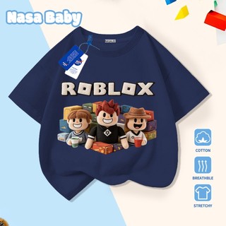 [Hàng có sẵn Giao ngay] Áo thun trẻ em in NASARoblox 100% Cotton thoáng khí, tay ngắn