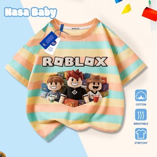 [Hàng có sẵn Giao ngay] Áo thun trẻ em in NASARoblox 100% Cotton thoáng khí, tay ngắn