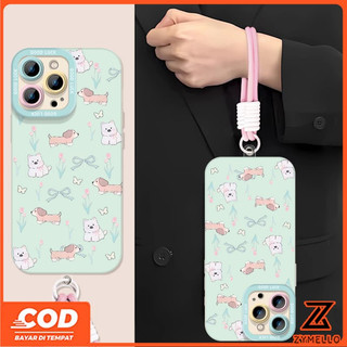 Ốp Lưng Cho OPPO Reno15 F Reno14F Reno14 Pro Reno 13F Reno13 Pro Reno12 F Reno 11F Reno10 Reno8Z Reno7Z Reno8T Reno5 Reno4 Reno6z Dây Buộc Chó tulip Hoạt Hình Dễ Thương Chống Sốc TPU ph