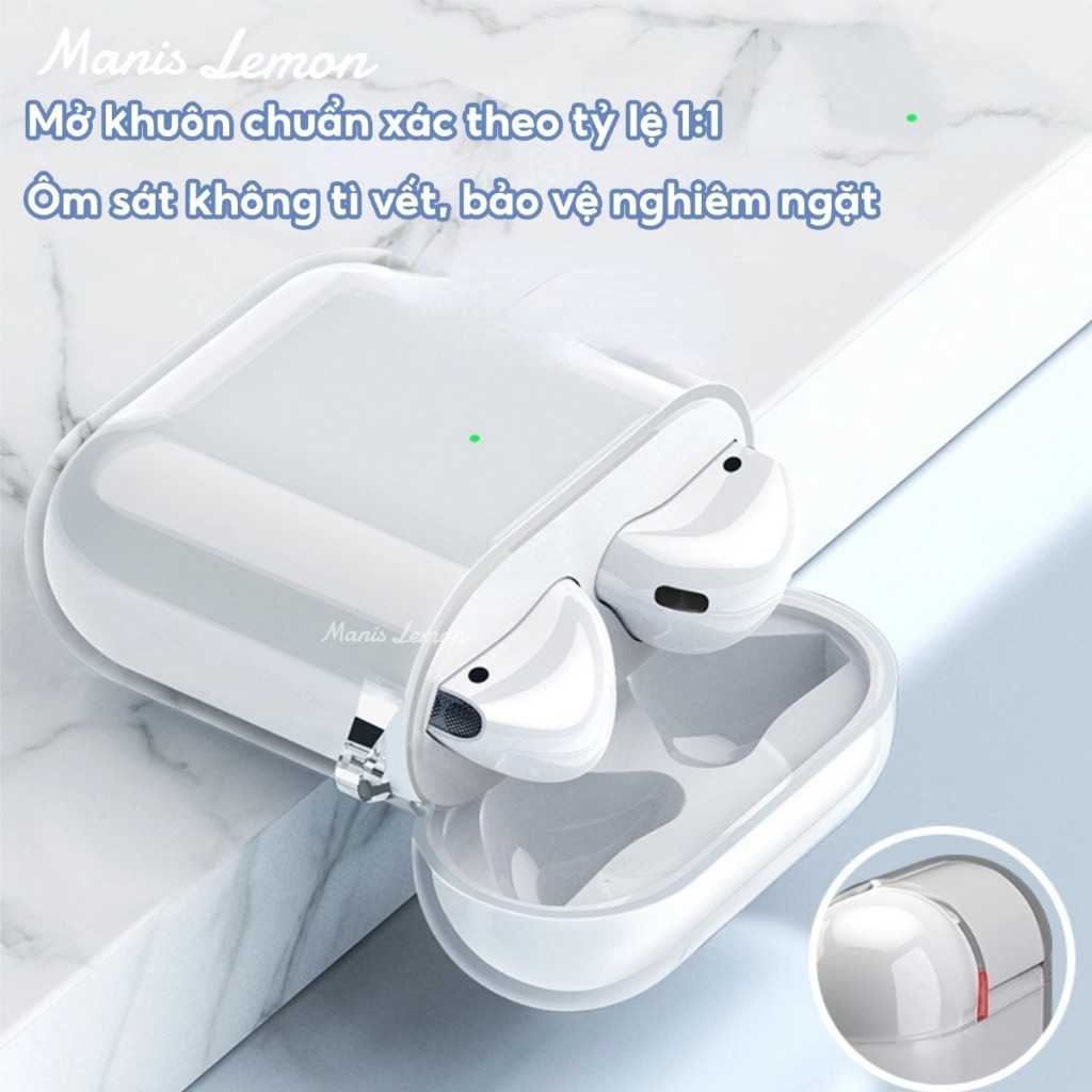 Manis Lemon Ốp Vỏ Bảo Vệ Tai Nghe Trong Suốt Bayer TPU Tối Ưu Chống Trầy Xước Case cho Airpods Gen 4 3 2 1 Pro