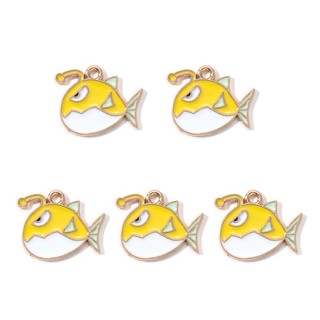 10 Chiếc Màu Vàng Men Cá Ngựa Tàu Sao Biển Trang Sức Đại Dương Series Mặt Dây Chuyền Vòng Cổ DIY Handmade Trang Sức Làm Tìm Kiếm Lưu Niệm
