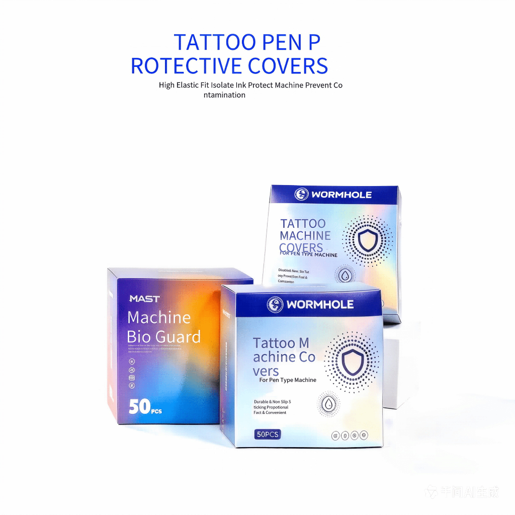 Bộ 50 Vỏ bảo vệ bút xăm - Máy bảo vệ sinh học có độ đàn hồi cao, rào cản cách ly mực cho bút quay