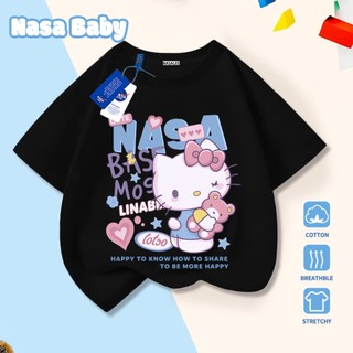 [Hàng có sẵn Giao hàng ngay lập tức] Áo thun in hình Hello Kitty của NASA Cotton thoải mái thoáng khí cho trẻ em Áo ngắn tay