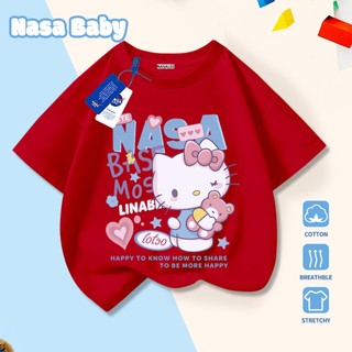 [Hàng có sẵn Giao hàng ngay lập tức] Áo thun in hình Hello Kitty của NASA Cotton thoải mái thoáng khí cho trẻ em Áo ngắn tay
