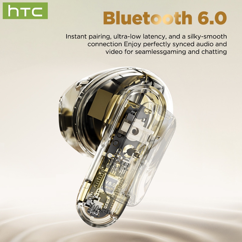 Tai nghe dịch thuật HTC NE72 AI Tai nghe Bluetooth 6.0 Dịch 134 ngôn ngữ ENC Khử tiếng ồn Micrô trong suốt pha lê IPX5 Âm thanh Hi-Fi nước Độ trễ thấp Earpho chơi game