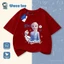 Áo phông trẻ em màu trắng - In hình Elsa và Olaf từ bộ phim Frozen, chất liệu cotton thoáng mát, form rộng