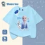Áo phông trẻ em màu trắng - In hình Elsa và Olaf từ bộ phim Frozen, chất liệu cotton thoáng mát, form rộng
