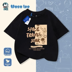 Áo phông unisex trẻ em họa tiết Space Travel - Form rộng thoải mái, thiết kế chữ in đẹp mắt cho bé