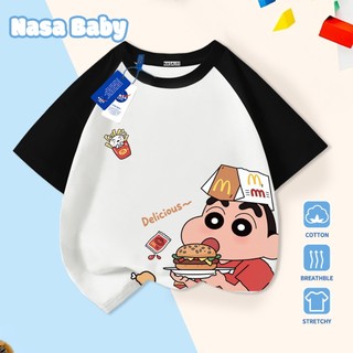 Áo thun in hình NASA Shinnosuke trẻ em Cotton thoáng khí, tay ngắn