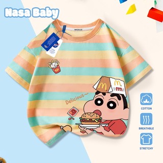 Áo thun in hình NASA Shinnosuke trẻ em Cotton thoáng khí, tay ngắn