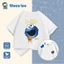 Áo thun bé gái bé trai họa tiết The Cookie Monster - Vải cotton mềm mại, in hình Sesame Street dễ thương mùa hè 2026