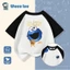 Áo thun bé gái bé trai họa tiết The Cookie Monster - Vải cotton mềm mại, in hình Sesame Street dễ thương mùa hè 2026