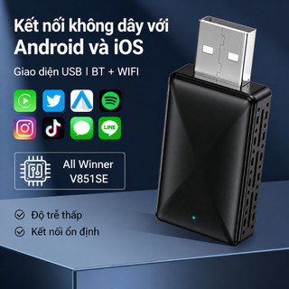 Bộ chuyển đổi Carplay không dây Android Auto Apple Carplay Adapter Plug and Play Mini Wireless Carplay Adapter