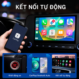 Bộ chuyển đổi Carplay không dây Android Auto Apple Carplay Adapter Plug and Play Mini Wireless Carplay Adapter
