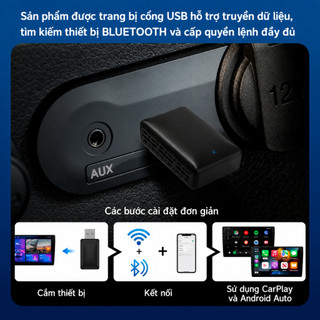 Bộ chuyển đổi Carplay không dây Android Auto Apple Carplay Adapter Plug and Play Mini Wireless Carplay Adapter