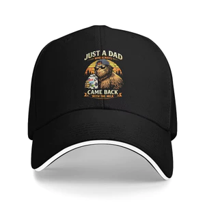 Chỉ là một người bố luôn quay lại với đôi chân to và sữa, xe câu cá, mũ snap thời trang