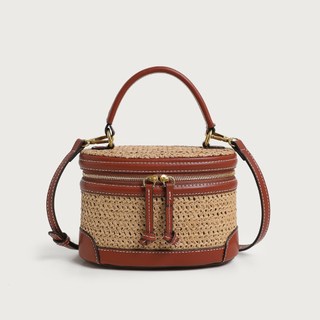 Zarastyle Nữ Ống Hút Dệt Hộp Túi Da Vintage Viền Đeo Ngang Túi Mini Mùa Hè Đi Biển Túi Xách