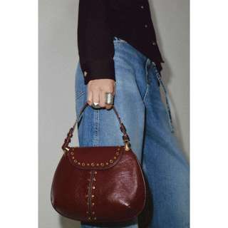 Nữ Vintage Studded Da Hobo Túi Retro Flap Túi Đeo Vai Đinh Tán Nách Túi Xách