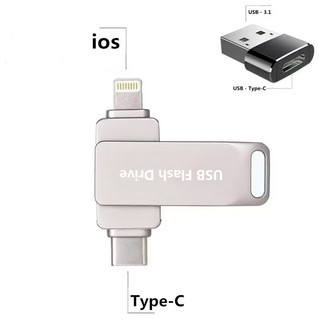 Ổ đĩa Flash OTG Giao diện iphone hai trong một Type-c ổ đĩa ngón tay cái An toàn dung lượng lớn microdrive512GB / 1TB / 2TB Bộ chuyển đổi usb miễn phí