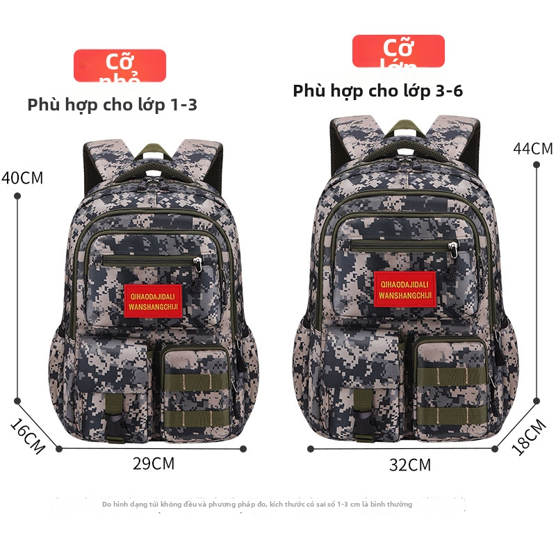 Balo Quân Sự Camo Nam Dung Lượng Lớn, Chống Nước, Siêu Nhẹ, Thoáng Khí, Nhiều Ngăn, Phù Hợp Đi Học, Đi Chơi, Đi Dã Ngoại, 2 Kích Thước