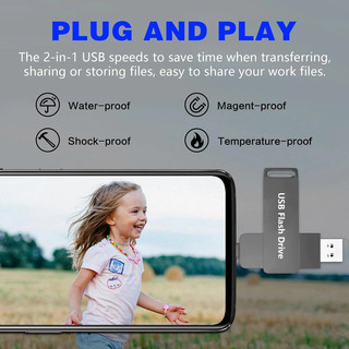 Typec 2 trong 1 Điện Thoại Di Động u Disk Chất Lượng Cao 2TB Ổ Đĩa Kép Flash Bộ Nhớ USB Tốc Độ Cao Thẻ Nhớ 1TB Bộ Nhớ Dữ Liệu otg