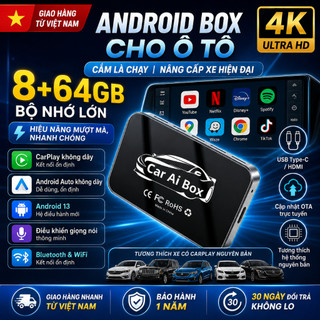 6 + 64GB CarPlay AI BOX Hỗ trợ CarPlay AI Bộ chuyển đổi CarPlay có dây sang không dây, Hỗ trợ Android Auto & Apple CarPlay
