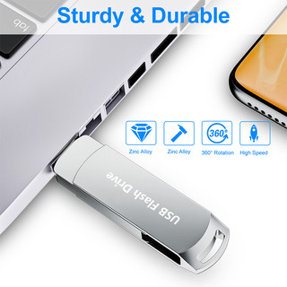 Type-C Flash Drive USB 3.0 2-in-1 OTG 2TB Large Capacity Metal Swivel Pen-style Dual Interface USB Drive,Suitable for iPhone and iPad Photo Data Storage