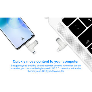 Type-C Flash Drive USB 3.0 2-in-1 OTG 2TB Large Capacity Metal Swivel Pen-style Dual Interface USB Drive,Suitable for iPhone and iPad Photo Data Storage
