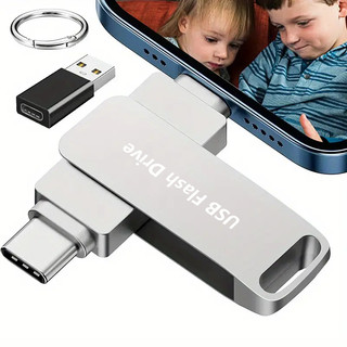 Ổ đĩa Flash OTG Giao diện iphone hai trong một Type-c ổ đĩa ngón tay cái An toàn dung lượng lớn microdrive512GB / 1TB / 2TB Bộ chuyển đổi usb miễn phí