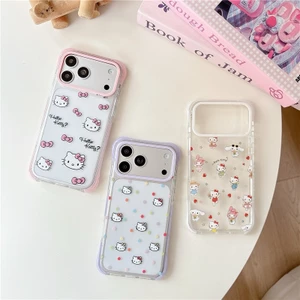 IPhone 17 Pro Max kitty họa tiết Chất liệu Acrylic Vỏ điện thoại dập nổi lấp lánh pha lê