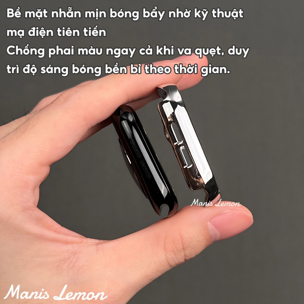Manis Lemon Vỏ PC cứng siêu mỏng Viền mạ điện Ốp bảo vệ Case cho Apple Watch Series 11 10 9 8 3 5 4 SE 6 7 2 Ultra 49 46 45 44 40 41 38 42 mm