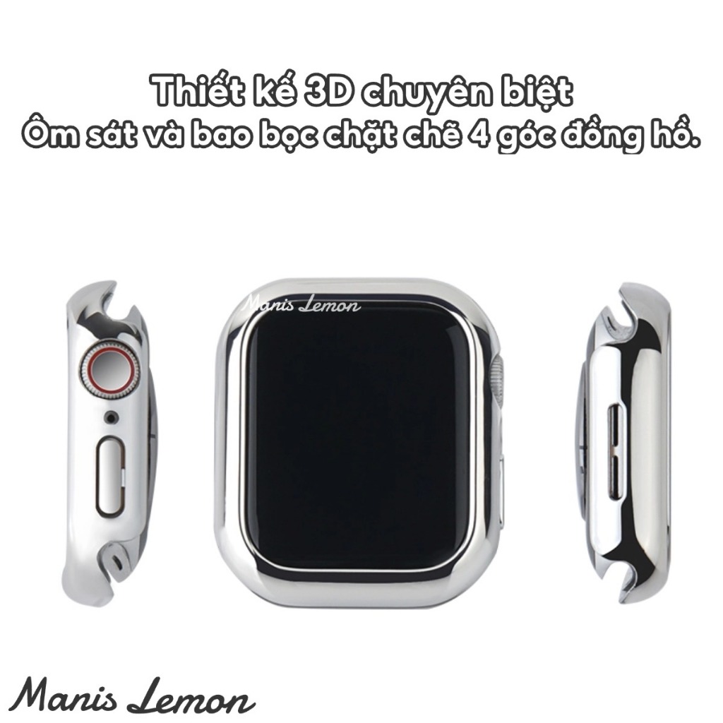 Manis Lemon Vỏ PC cứng siêu mỏng Viền mạ điện Ốp bảo vệ Case cho Apple Watch Series 11 10 9 8 3 5 4 SE 6 7 2 Ultra 49 46 45 44 40 41 38 42 mm