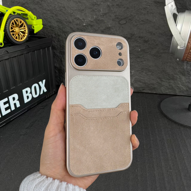 Hộp đựng thẻ Denim có khối màu tương thích với iPhone 13 pro max 14 pro max 15 pro max 16 pro max 17 pro max