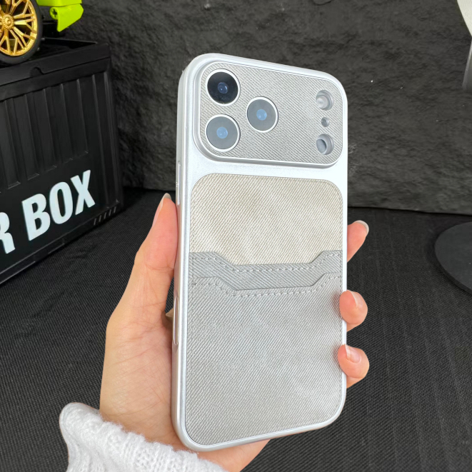 Hộp đựng thẻ Denim có khối màu tương thích với iPhone 13 pro max 14 pro max 15 pro max 16 pro max 17 pro max