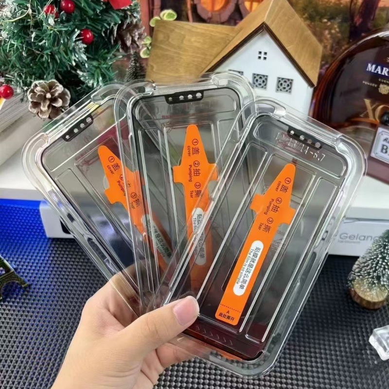 Thích hợp cho iPhone17ProMax Kho không bụi Dụng cụ làm phim tự động tiện dụng Kính cường lực 9H 16Pro Chống sốc Chống trầy xước 15 14Plus HD 13 12 11 Chống sương mù