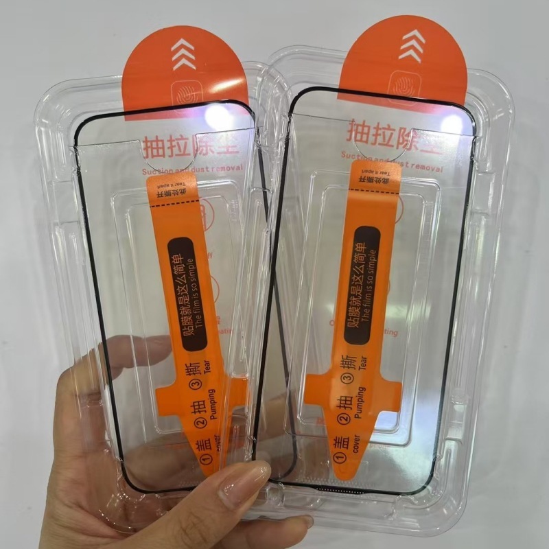 Thích hợp cho iPhone17ProMax Kho không bụi Dụng cụ làm phim tự động tiện dụng Kính cường lực 9H 16Pro Chống sốc Chống trầy xước 15 14Plus HD 13 12 11 Chống sương mù