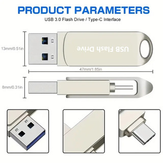 Ổ đĩa flash tốc độ cao hai trong một Typec 3.0 USB Dual-Drive OTG 512G1TB2TB Ổ đĩa flash nhớ dữ liệu